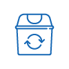 ikona odpadkového koše se symbolem recyklace